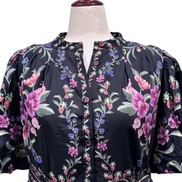 NWT FARM Rio Black Belle Garden Whimsigoth Fairy Girly Botanical Dress (SZ XL) - Picture 7 of 14